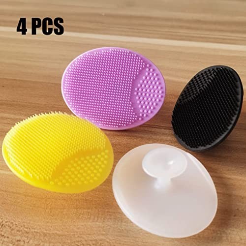 Silicone Facial Cleansing Brush 4 Pack Soft Exfoliator Blackhead Acne Pore Pad
