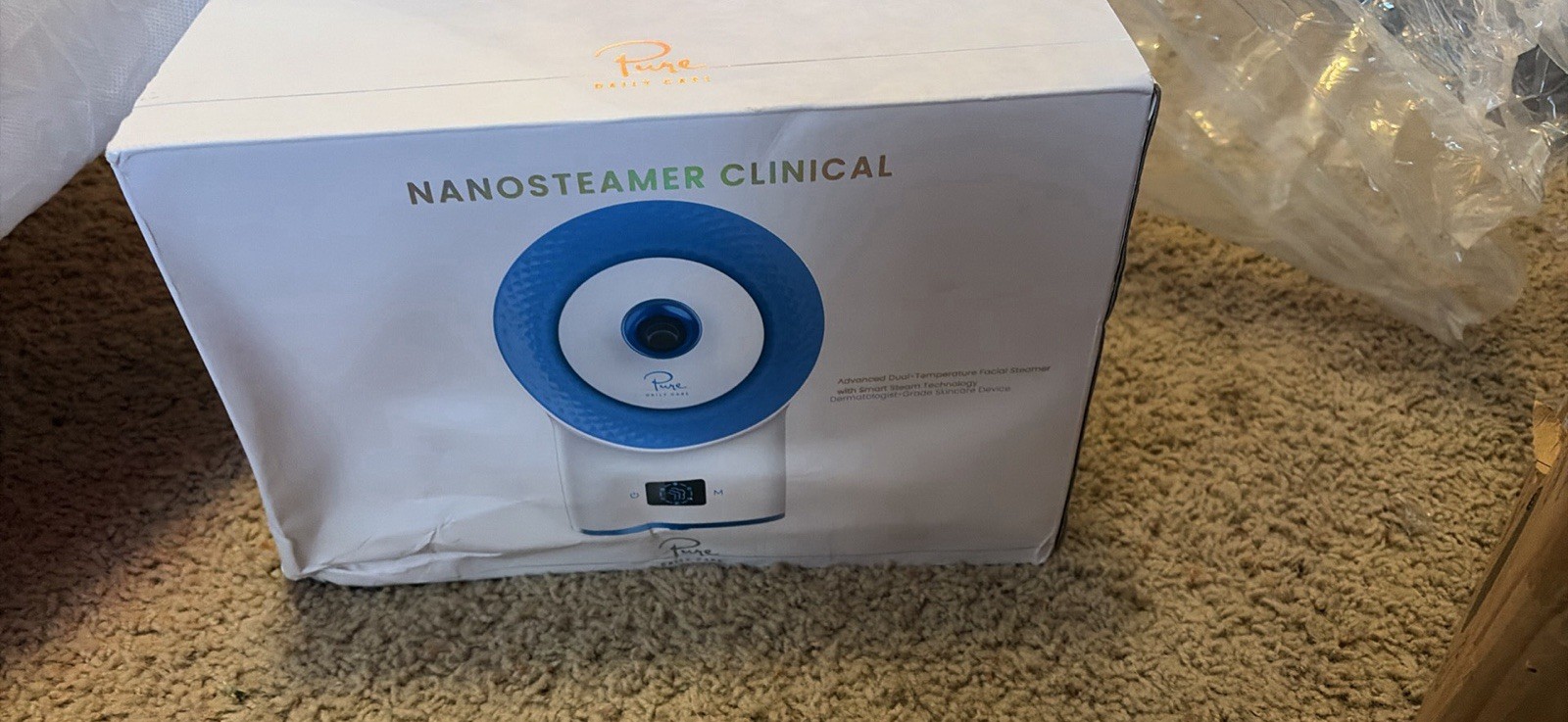 Pure Daily Care NanoSteamer Clinical Facial Steamer, White/Blue