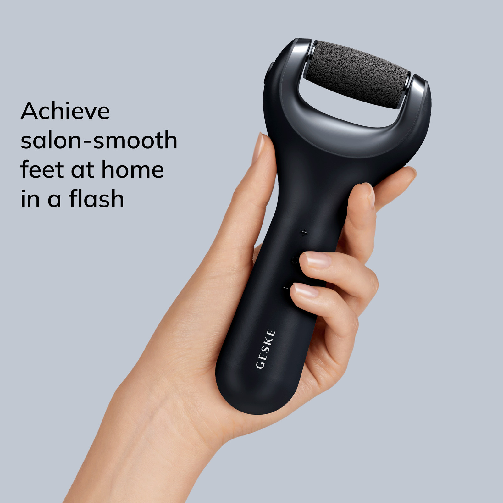 GESKE ELECTRIC PUMICE FOOT SMOOTHING ROLLER 7 IN 1 BLACK ~ NEW