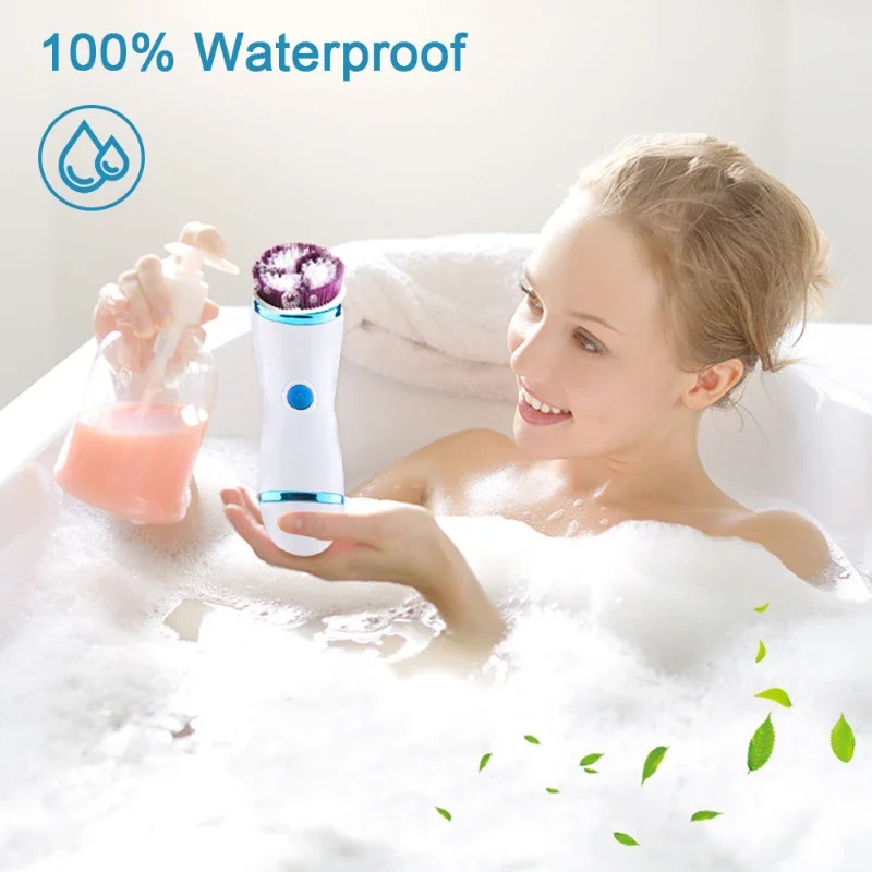 4 in 1 Sonic Facial Cleansing Brush – Waterproof Rotating Face Cleaner