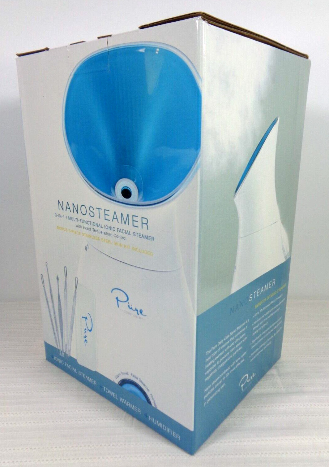 NEW Pure Ionic Nano Facial Steamer NanoSteamer Large 3-in-1 Precise Temp Control