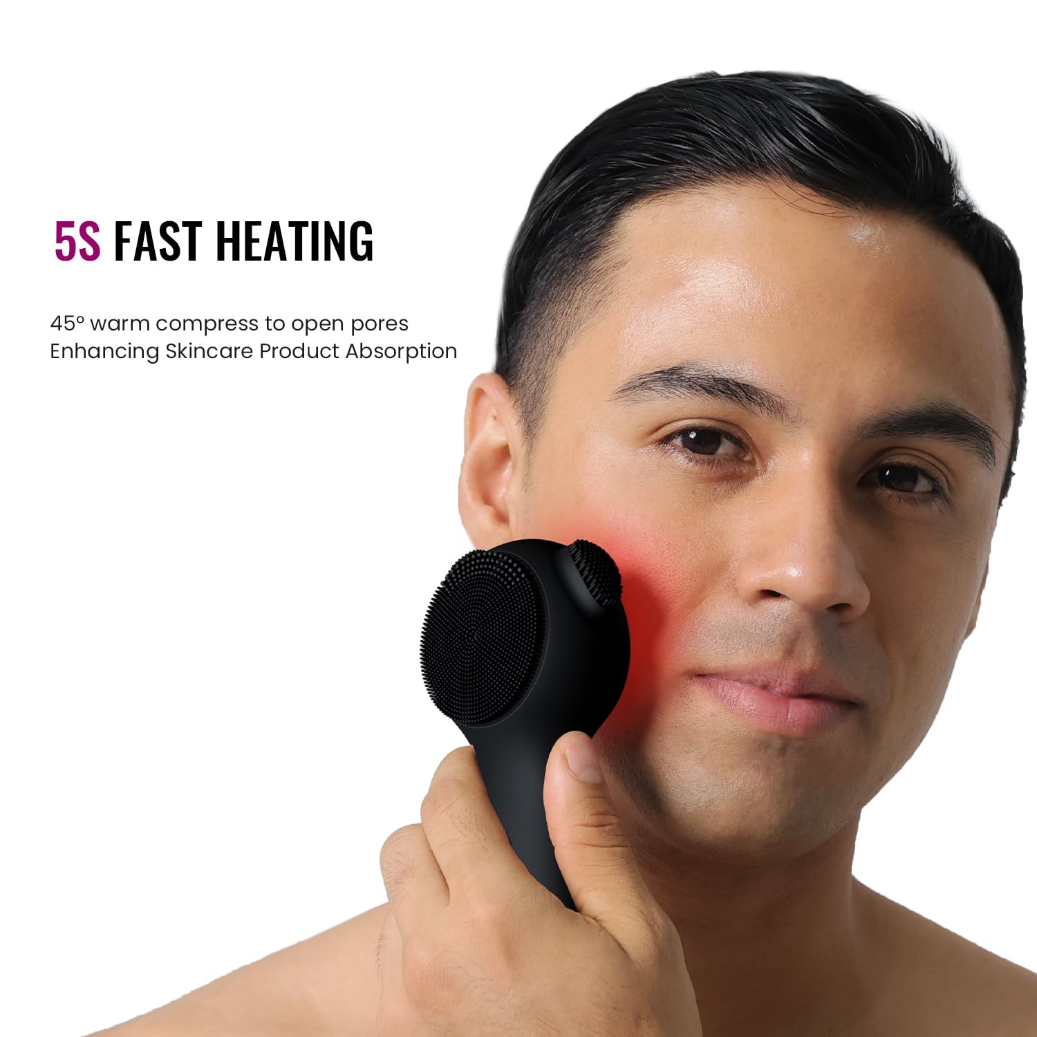 Silicone Scrubber Exfoliator for Men , Rechargeable Cleansing Brush with Wire…