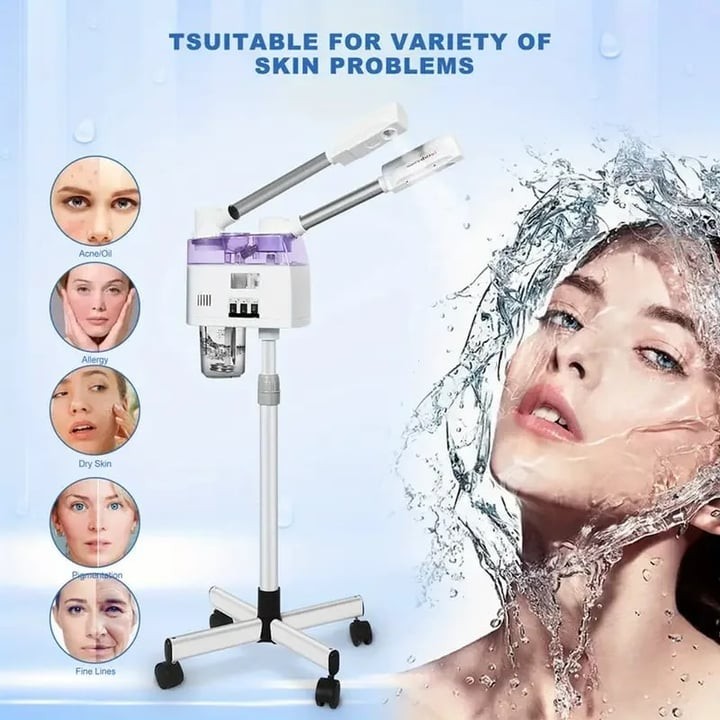 Professional Hot Cold Facial Steamer Ozone Ion Spa Skin Hydration Beauty Machine