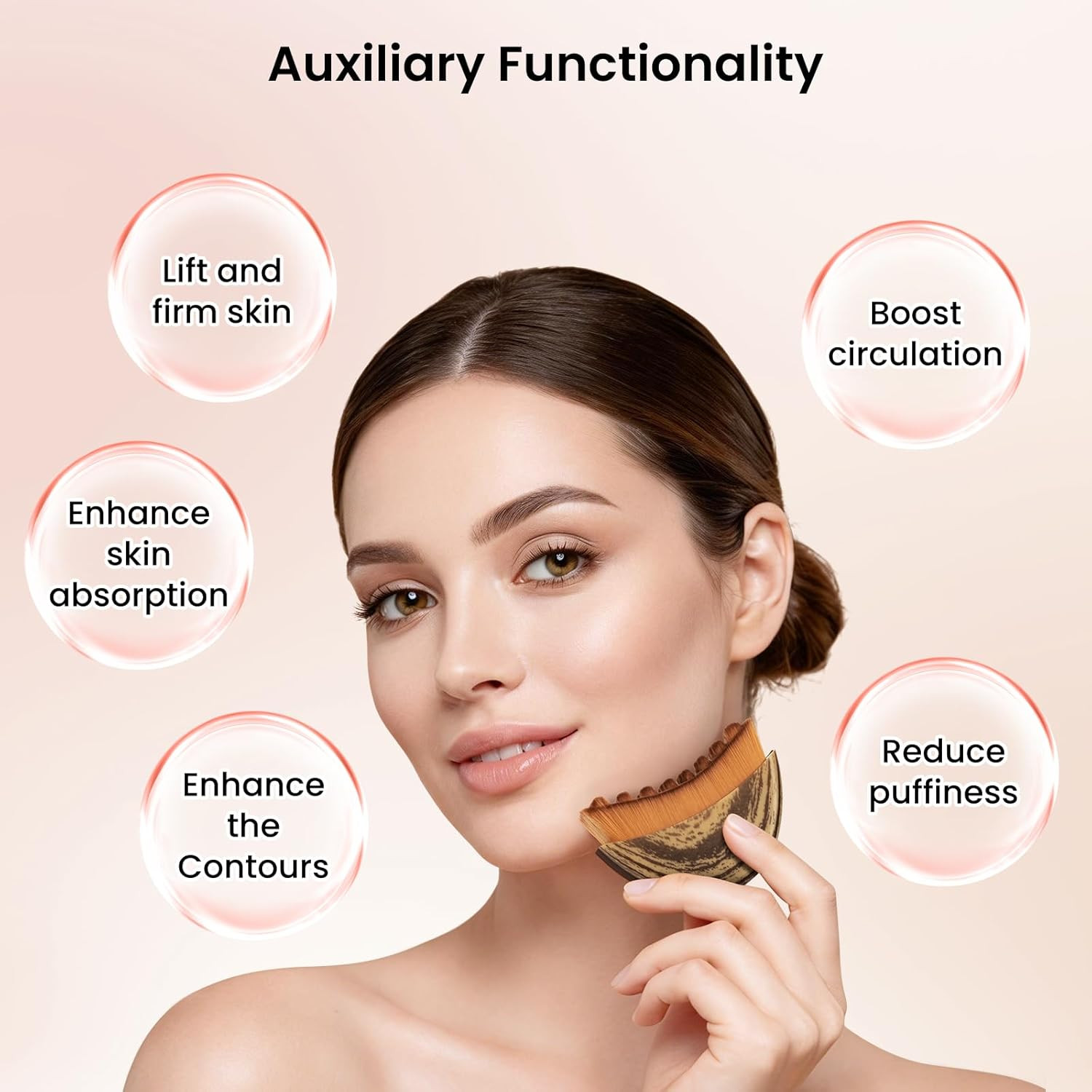 Lymphatic Facial Contour Brush – Lift, Sculpt & Depuff for Glowing Skin – Boo…
