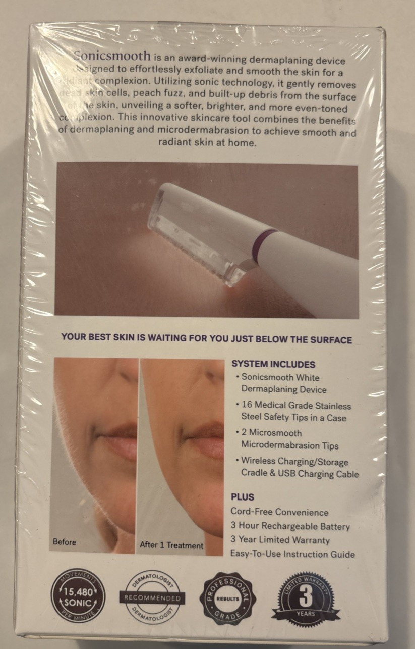 Michael Todd Sonicsmooth Pro+ Dermaplaning System Facial Hair Removal SEALED