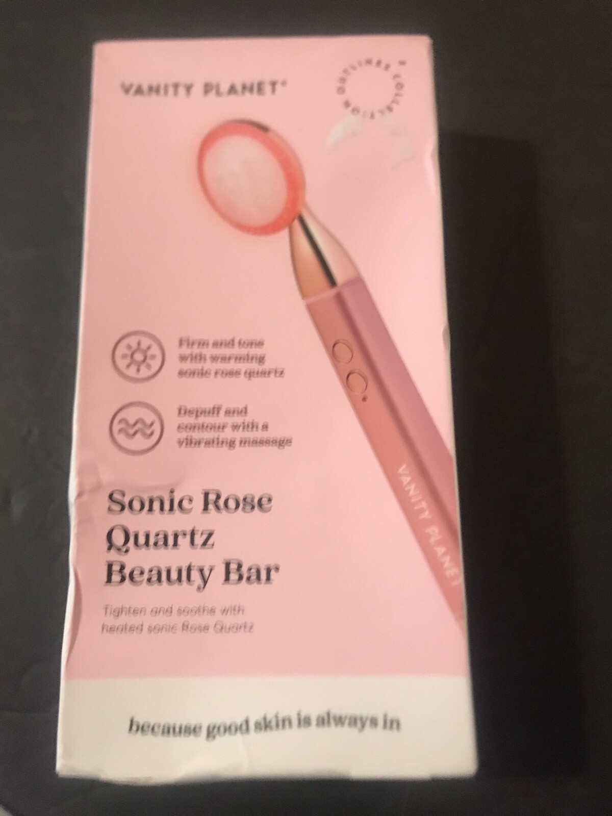 Vanity Planet Sonic Rose Quartz Beauty Bar LED Wand (VNT25024) NEW