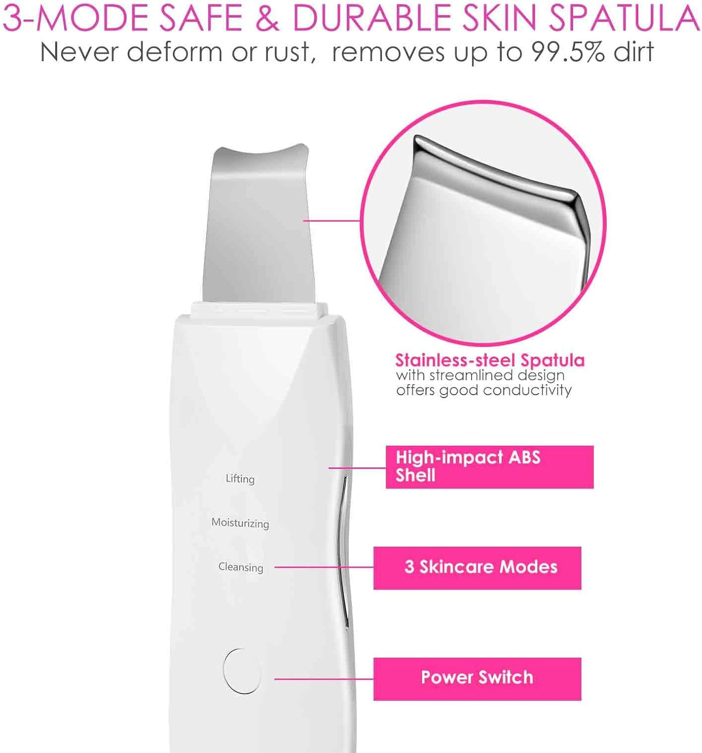Depurador De La Piel Facial Espatula De Limpieza Profunda Ultrasonica Peeling