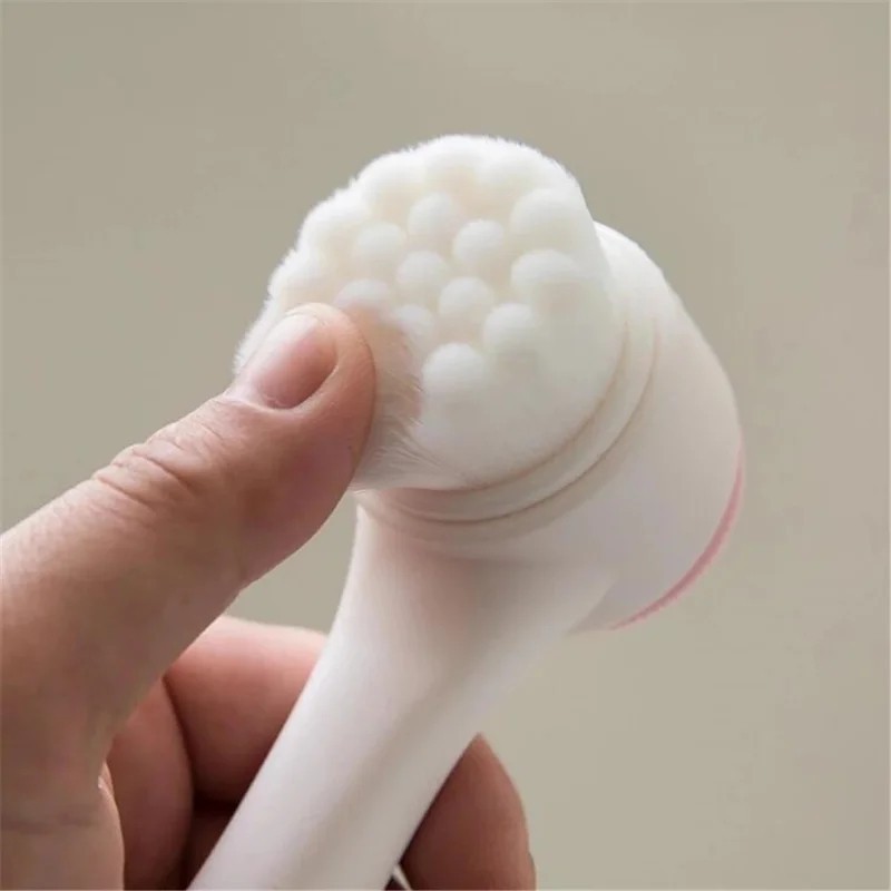3D DOUBLE-SIDED SILICONE FACIAL CLEANSING BRUSH – SOFT EXFOLIATING FACE SCRUBBER