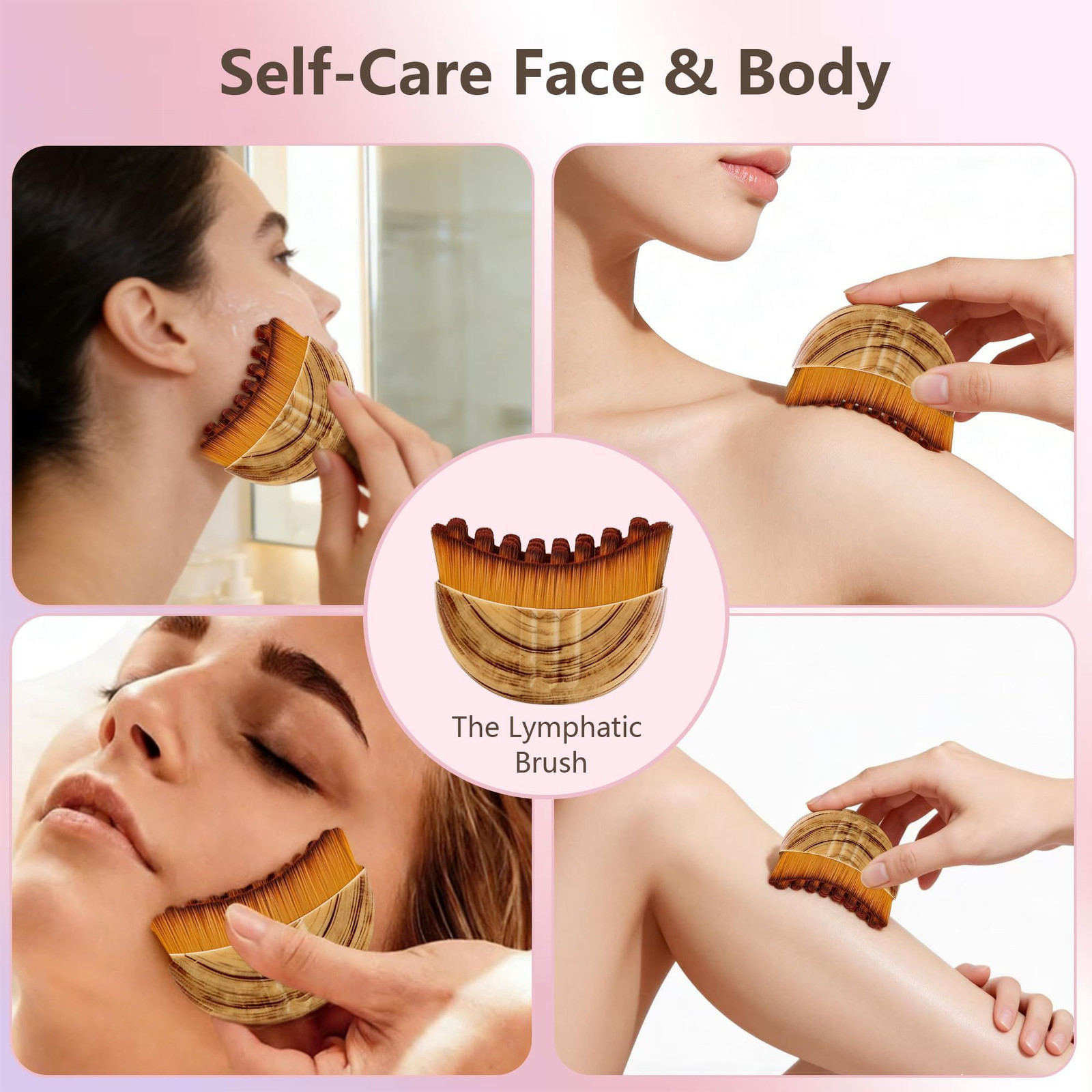 Lymphatic Contour Face Brush(2-PCS),Super Soft Manual 2-pcs
