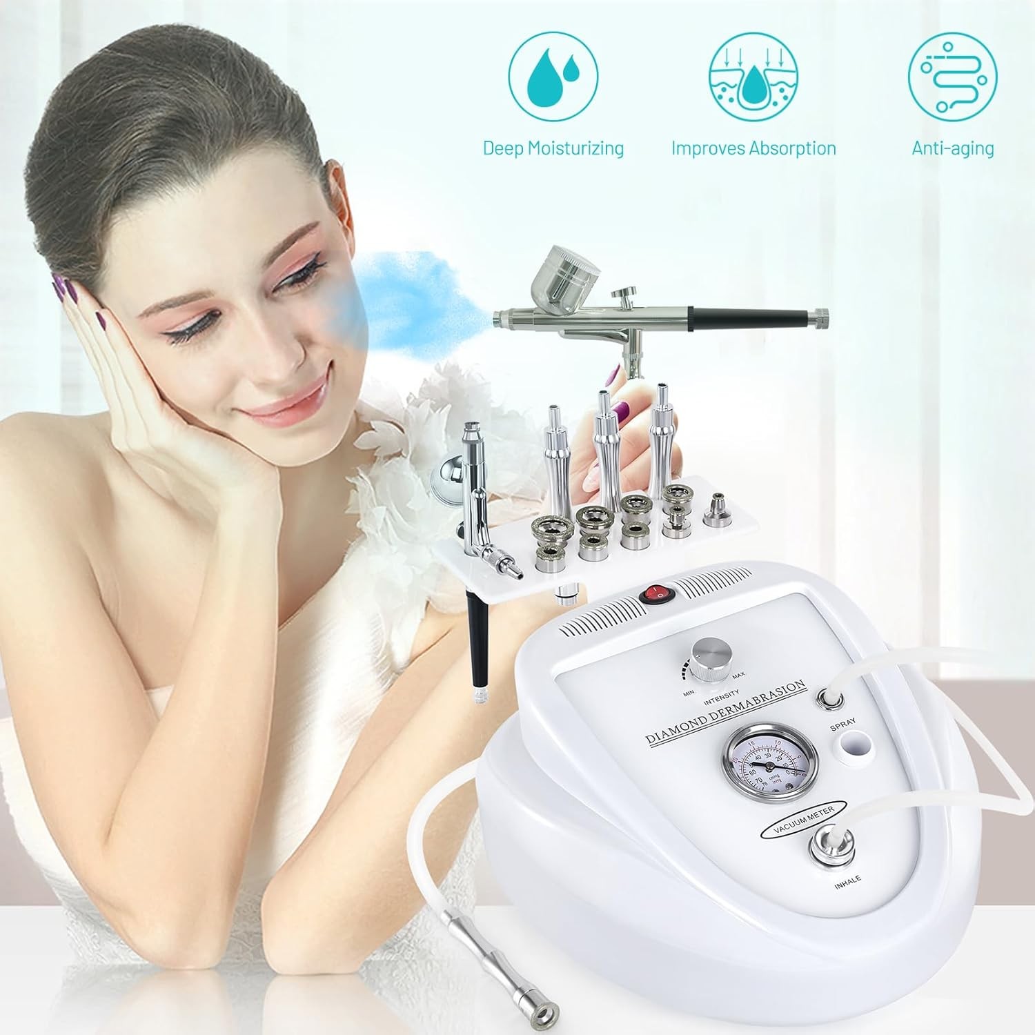 2 in 1 Diamond Microdermabrasion Machine with Spray Kit