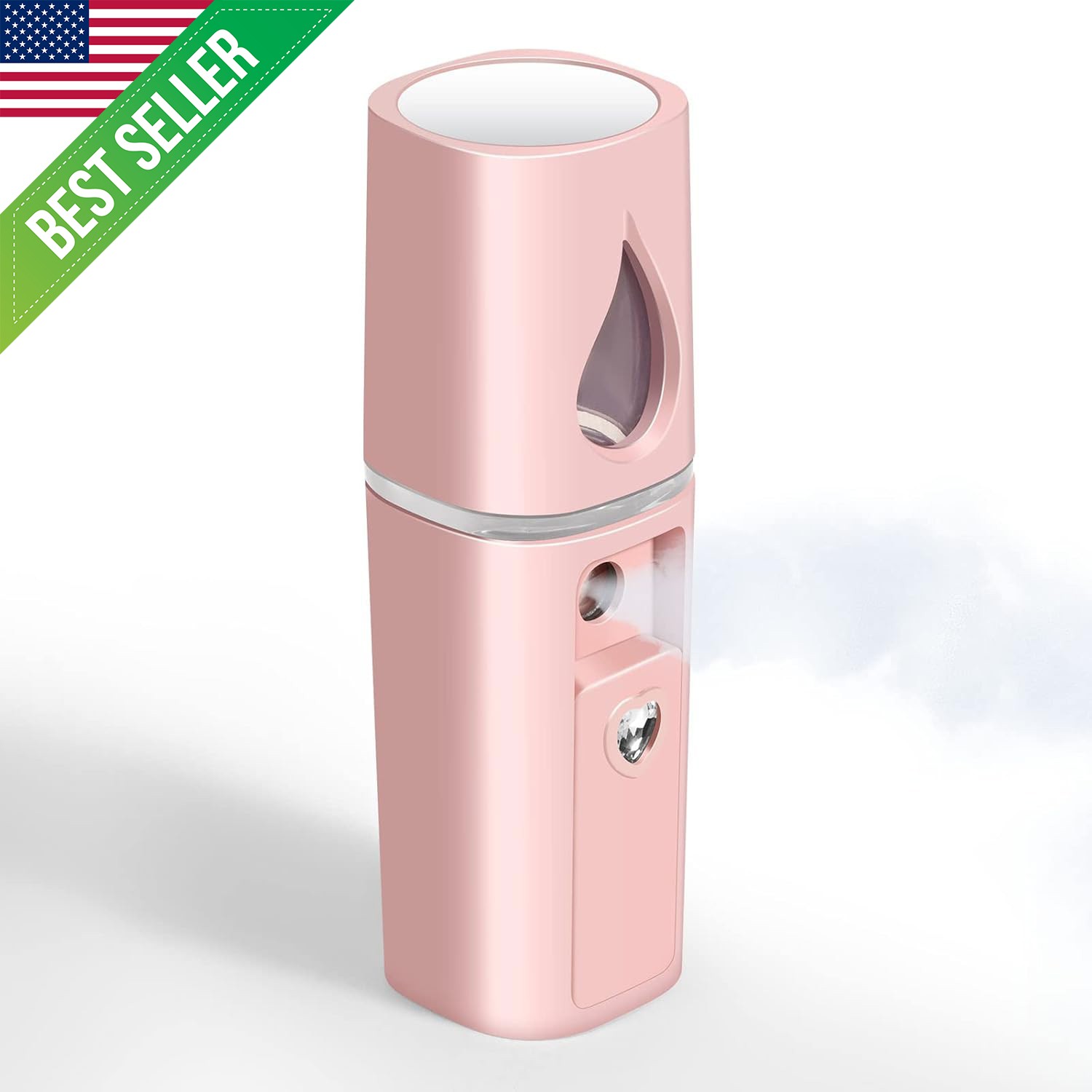 Nano Facial Steamer Mini Mister with Mirror, USB Rechargeable Face Sprayer