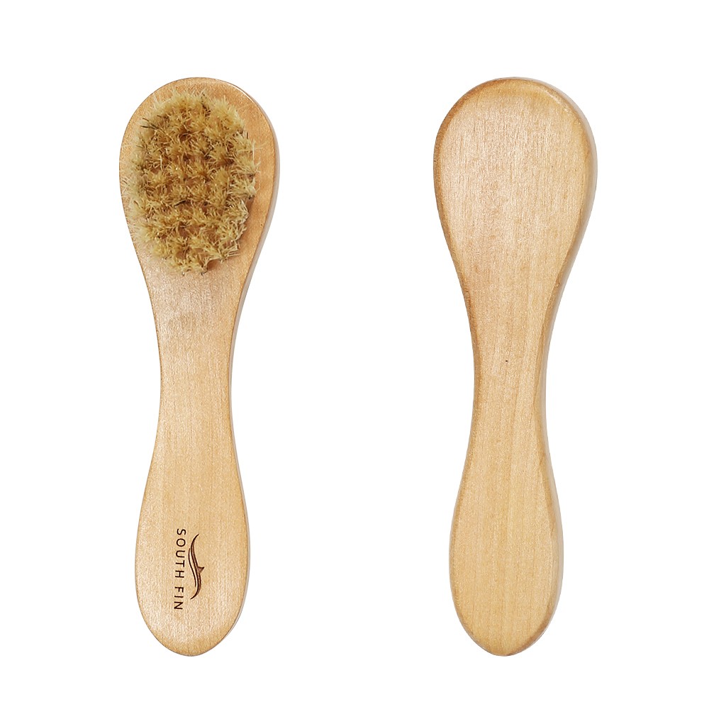 1-Facial Brush Wooden Handle Cleansing Brush Massage Deep Cleaning