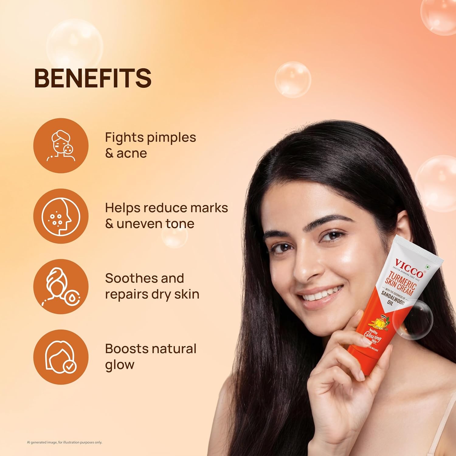 Vicco Turmeric Skin Scars Acne Pimple Cream 30 grams# [Pack of 2] ;