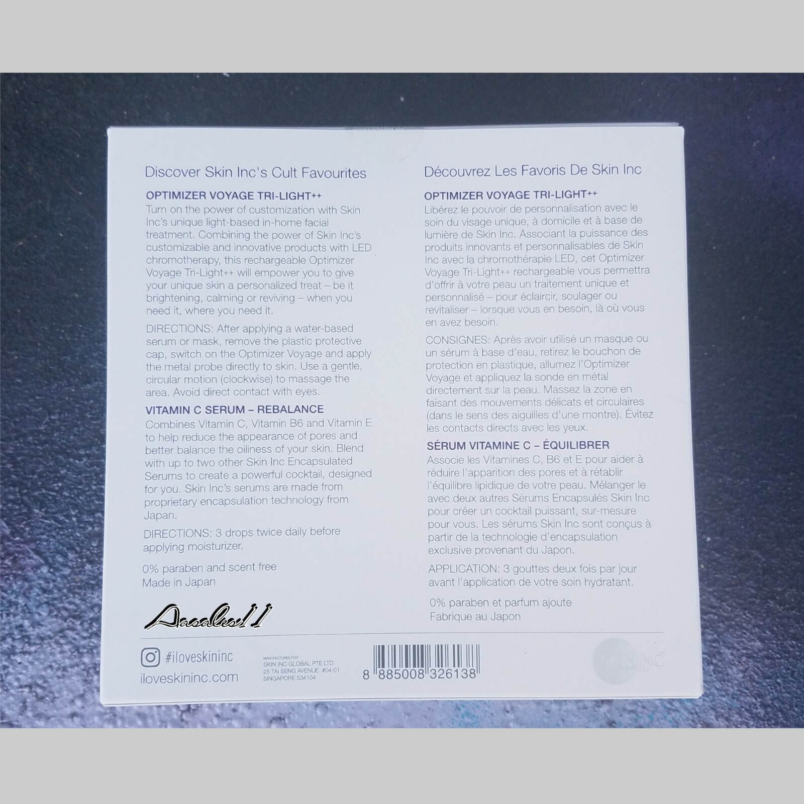 SKIN INC Supplement Bar Optimizer Voyage Tri-Light++ $330 Value Free vitamin c s