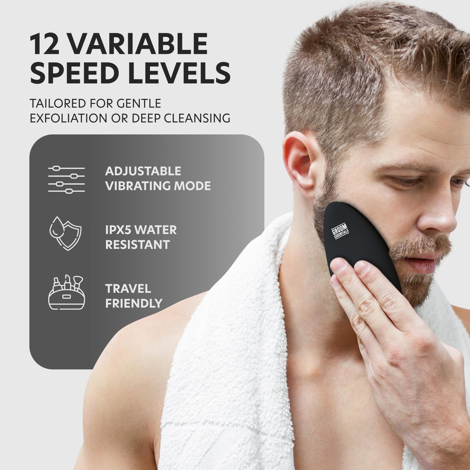 Silicone Scrubber, Cleansing Brush with 12 Speeds, Exfoliating Pore Cleanser,…