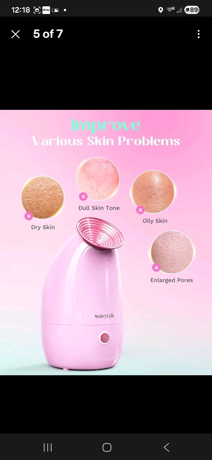 Wavytalk Nano Ionic Facial / Face Steamer for Hydrating Skin Care* KD2331 * Pink