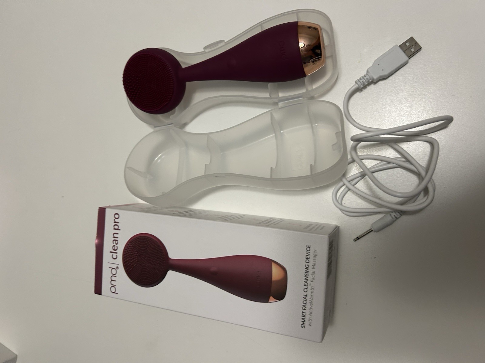 PMD Pro Clean Facial Cleansing Device with ActiveWarmth Berry New in box