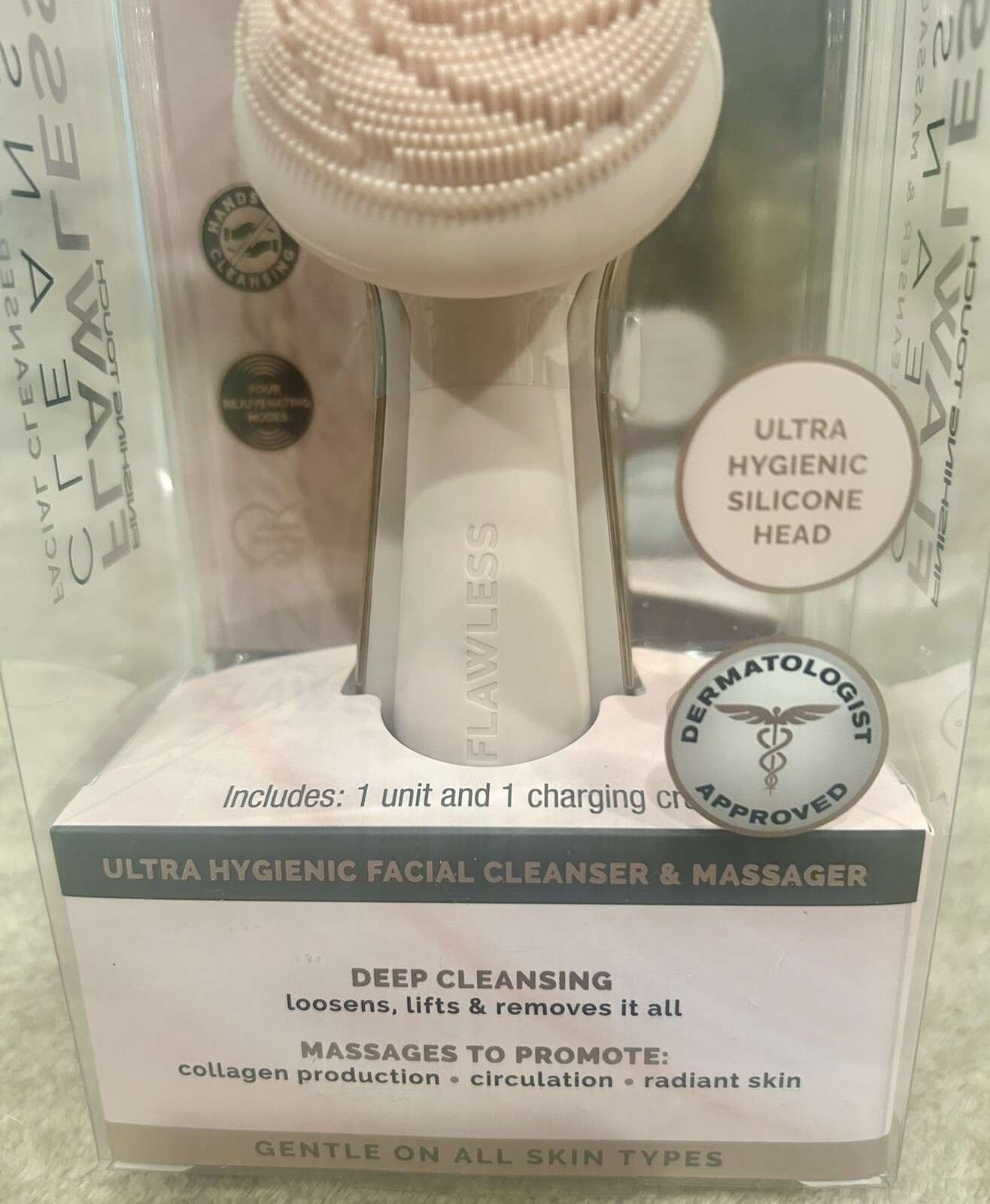 Flawless facial spinning cleanser & massager & Ponds clarant B3 dark spot lotion