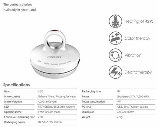 [COZCORE FLORECER] galvanic, electro therapy, micro-vibration, led light therapy