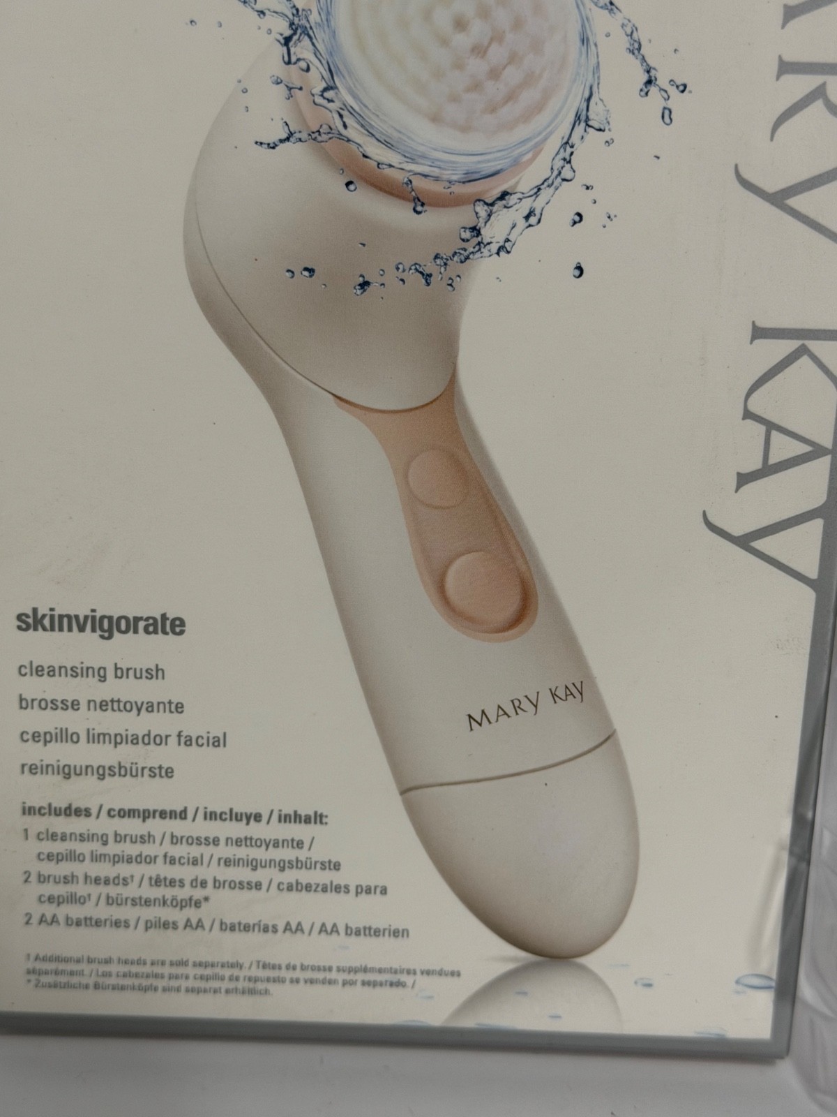 Mary Kay Skinvigorate Sonic Skin Care System Face Cleansing Brush 2 Heads +BONUS