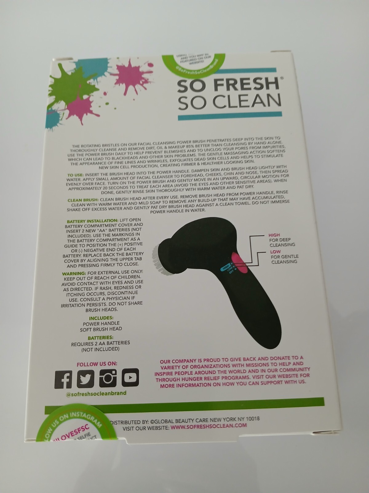 So Fresh So Clean Facial Cleansing Power Brush With 2 Speeds New In The Box