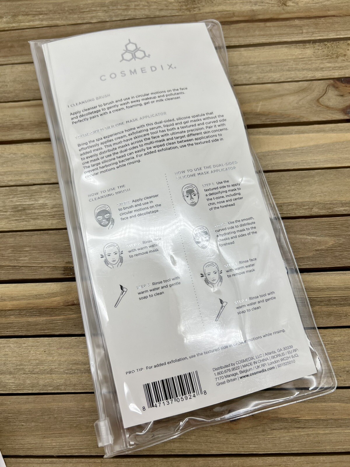 Cosmedix Cleansing Brush And Silicone Applicator Set MSRP $25 New In Bag