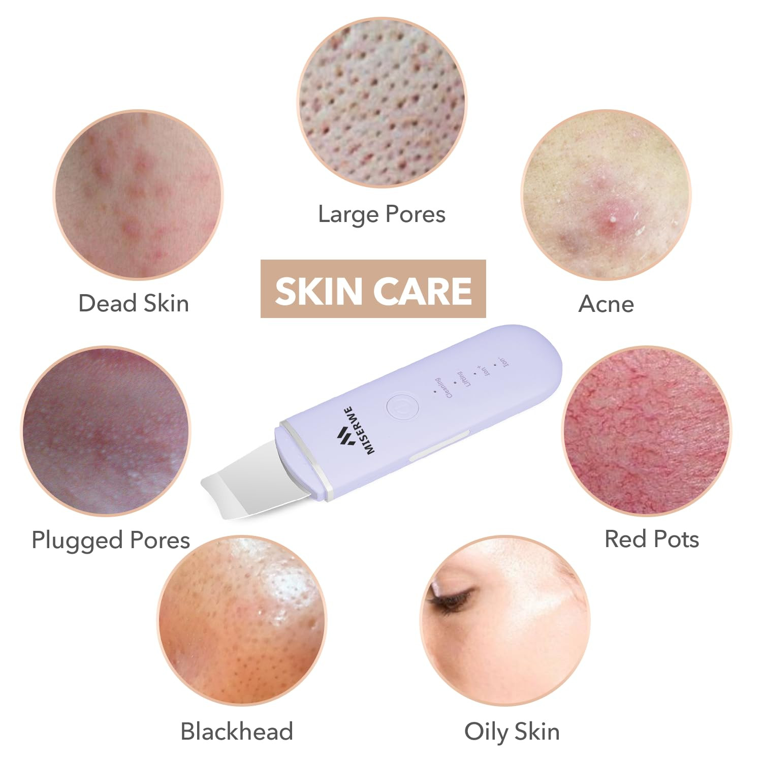 Skin Scrubber Face Skin Spatula Facial Scrubber Spatula for Deep Cleansing Black