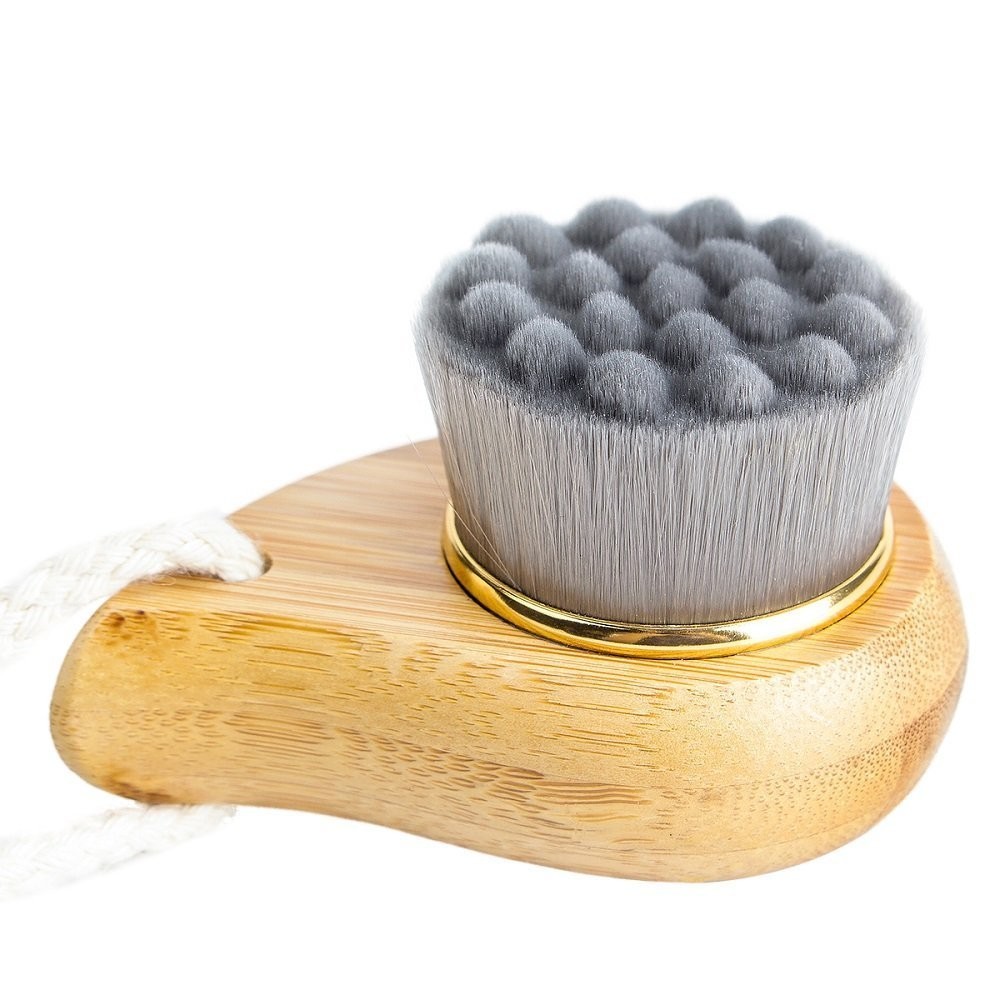 Rosette Bamboo Charcoal Fiber Face Brushes Soft 1 Count (Pack of 1), Gray