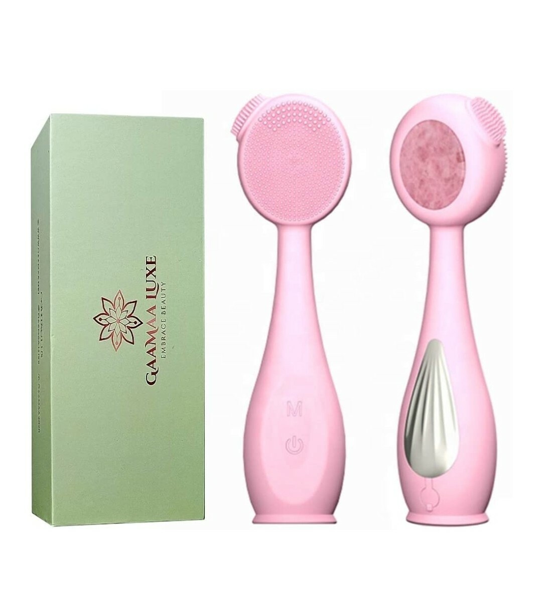 GaaMaa Luxe Facial cleansing brush/Silicone brush with Natural Jade Facial massa