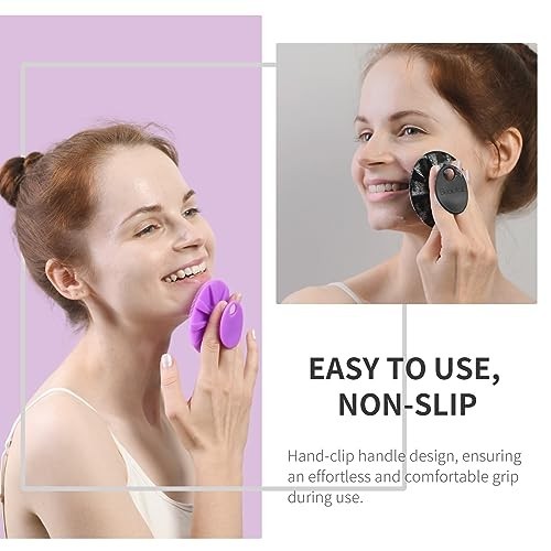 Silicone Face Scrubber 2 Pack Manual Facial Cleansing Brush Gentle Exfoliator