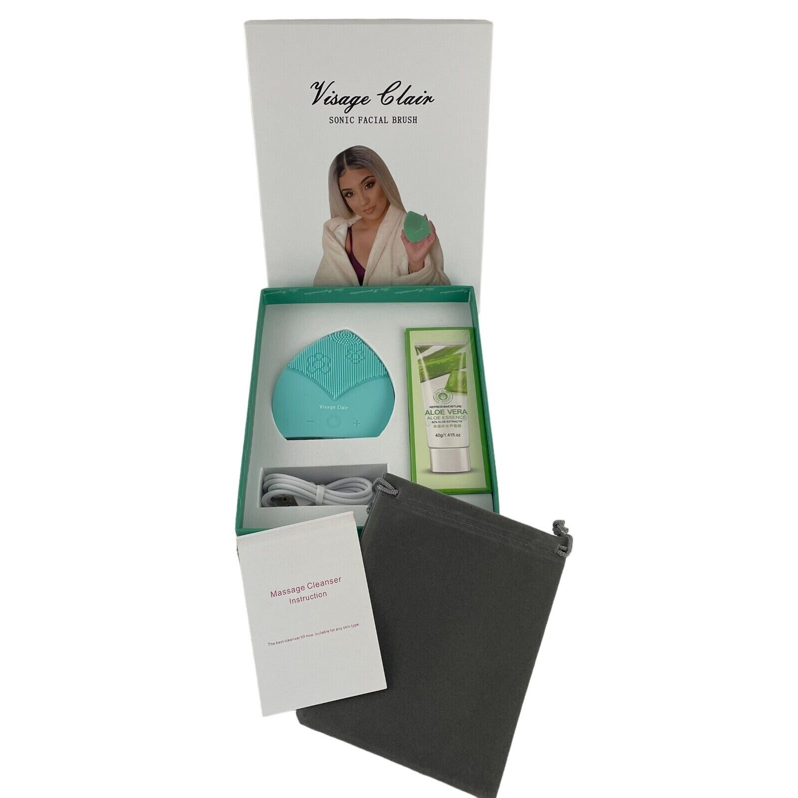 Visage Clair Sonic Facial Cleansing Brush & Face Massager with Timer Waterproof