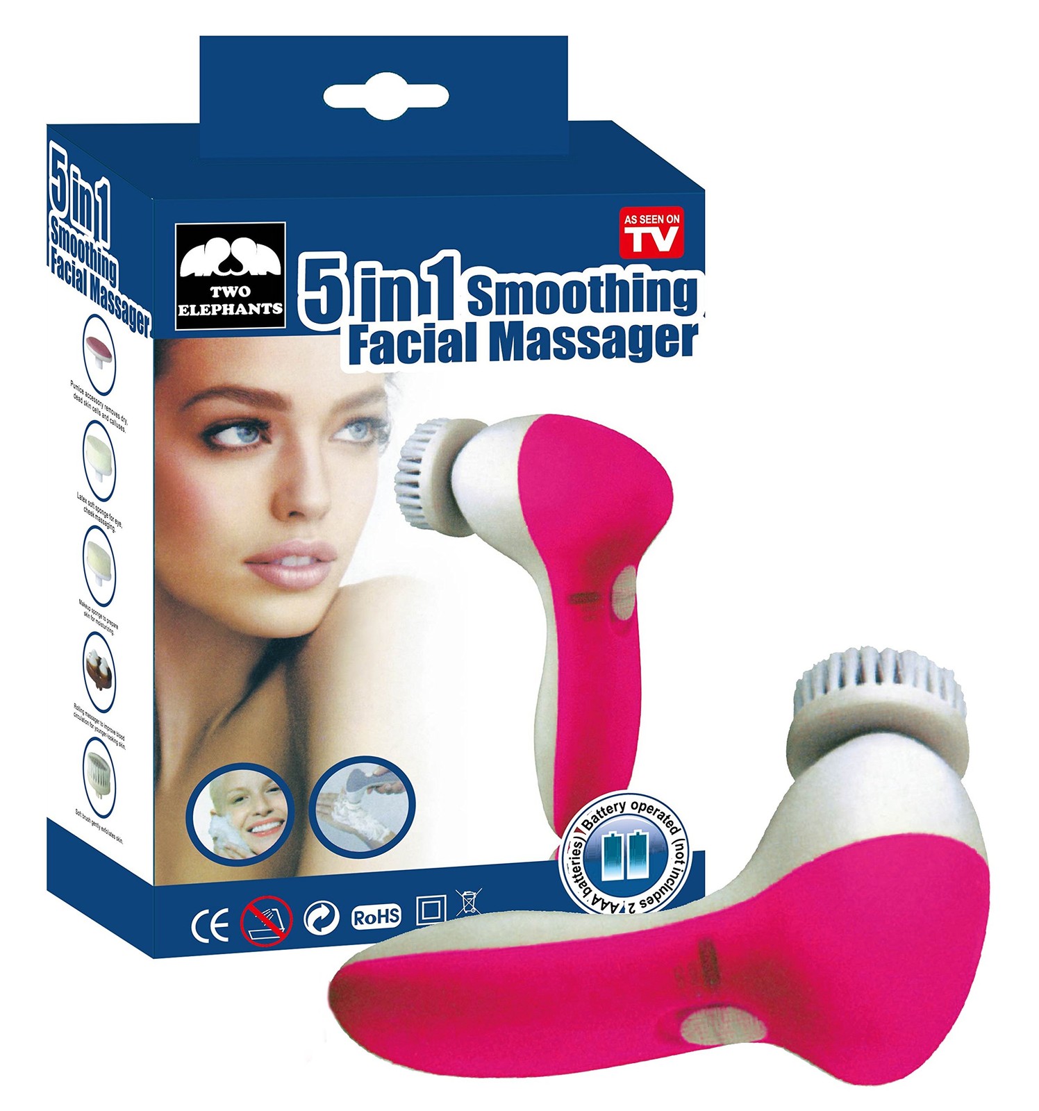 TWO ELEPHANTS 5-IN-1 SMOOTHING FACIAL MASSAGER LS-SFM-11593 – PINK