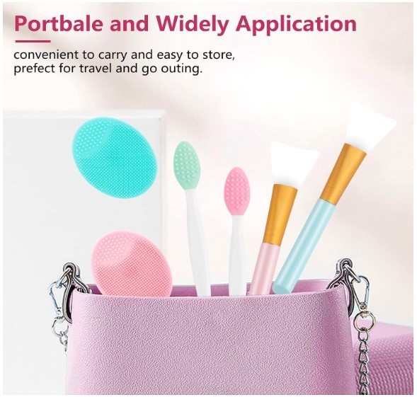 Silicone Face Scrubber Set Lip Exfoliator Cleansing Mask Brush Tool