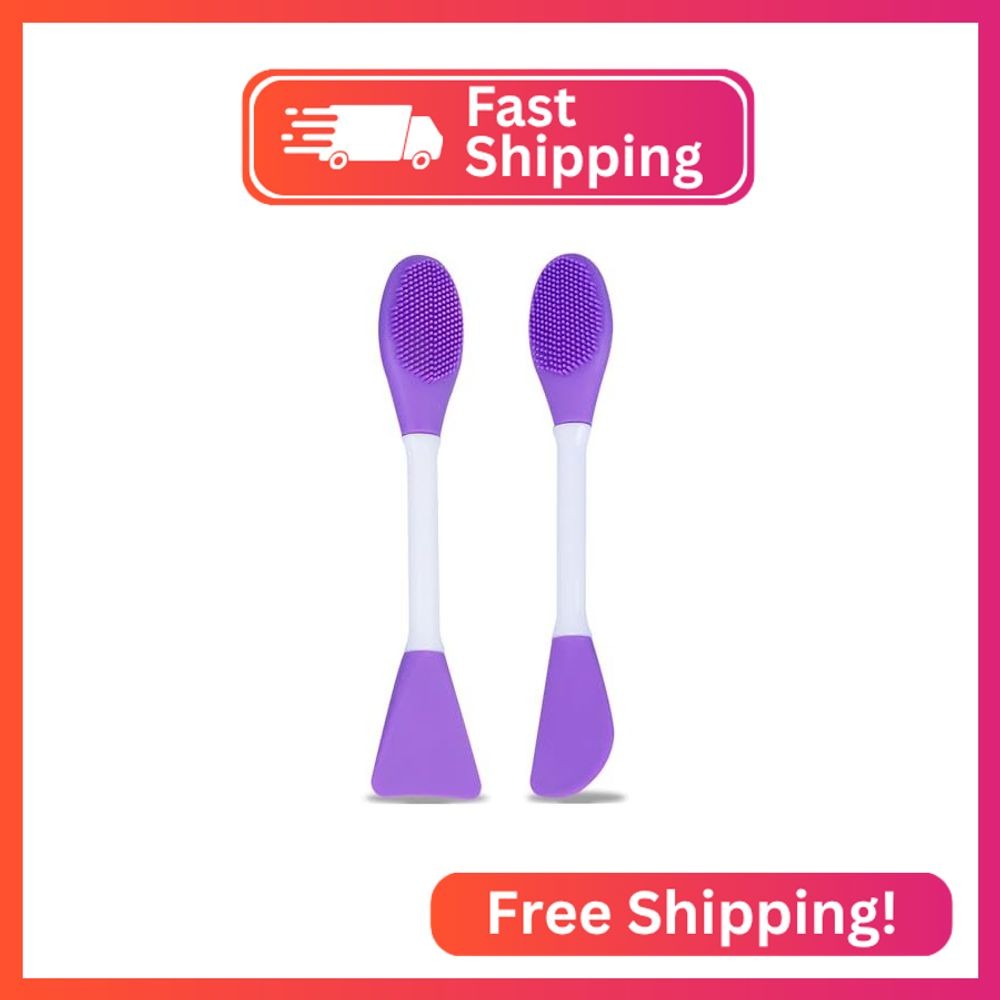 2 Pcs Silicone Facial Cleansing Brush,Face Masks Skincare Brush for Pore Cleansi