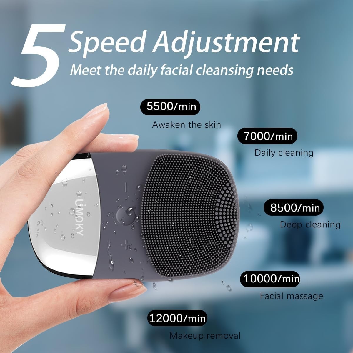 Advanced Deep Cleansing Brush with 5 Speed Levels – Gentle & Effective Skincare