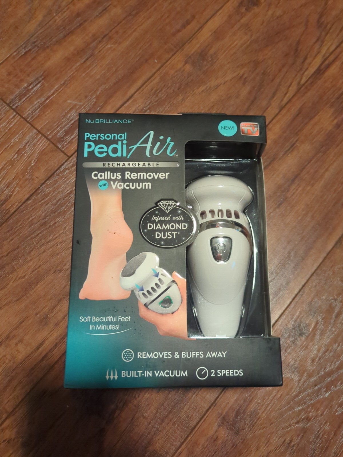 Nu Brilliance Personal Pedi Air Rechargeable Callus Remover With Vacuum