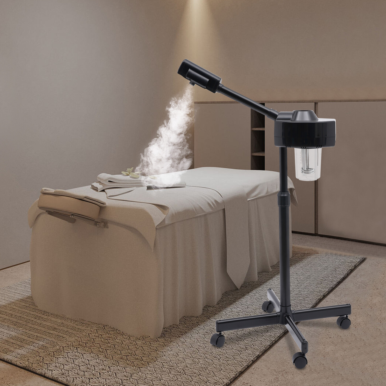 110V Professional Facial Steamer Adjustable Face Steamer Single Tube w/Wheels