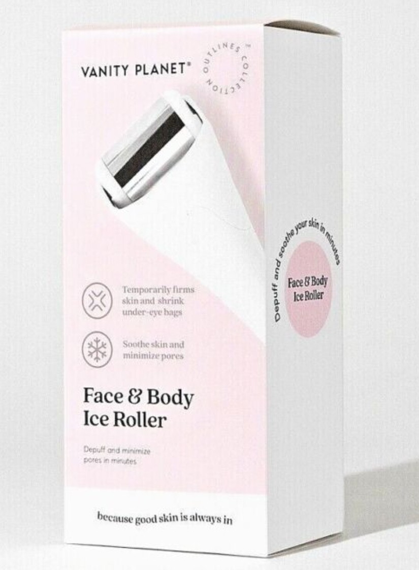 Vanity Planet Face & Body Ice Roller Depuff & Minimize Pores in Minutes White