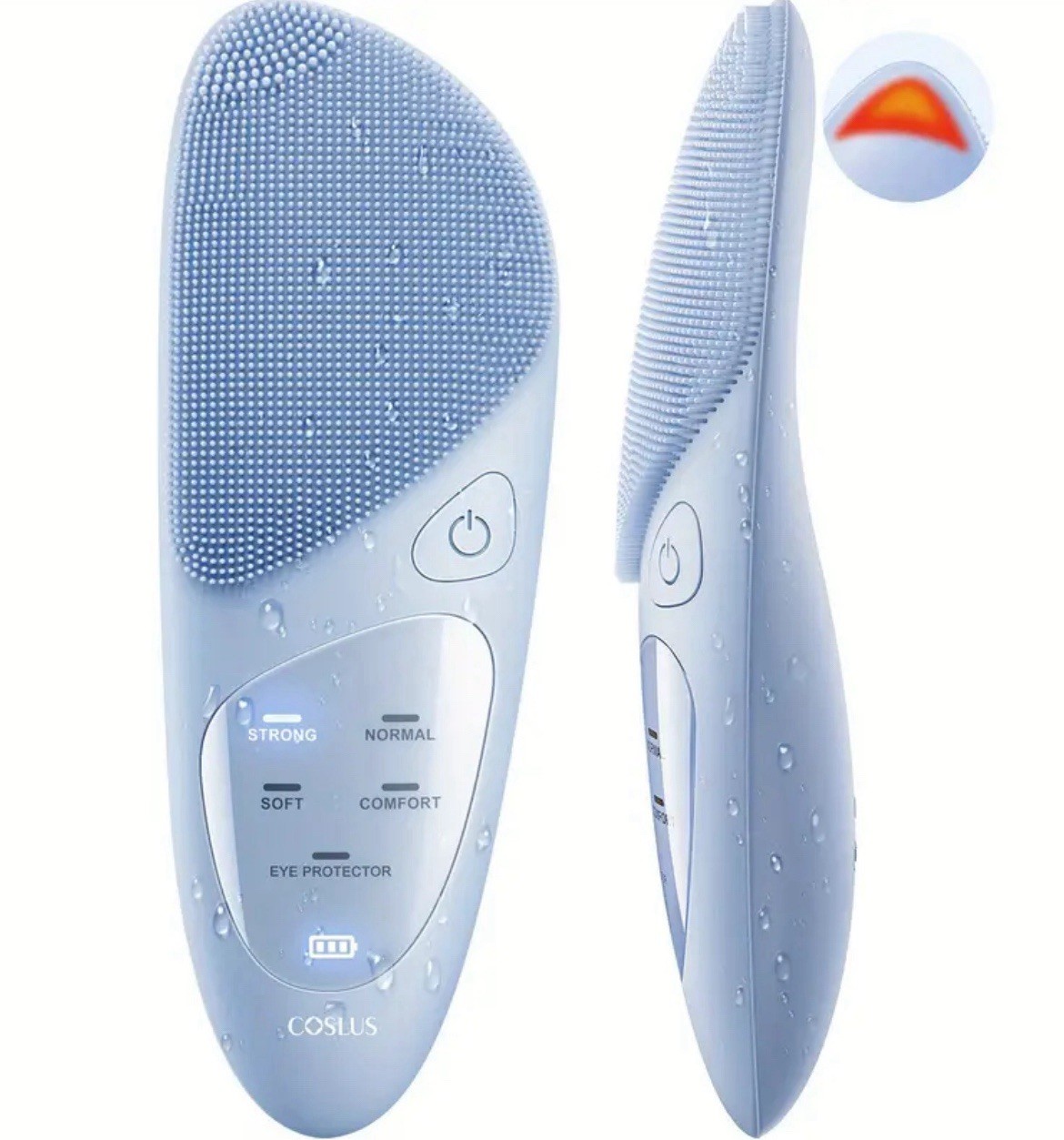 COSLUS Rechargeable Facial Cleansing Brush – 4 Modes Silicone Face Exfoliator