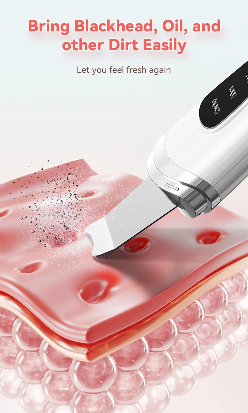 Ultrasonic Face Spatula Exfoliator Scraper and Blackhead Facial Deep Cleansing
