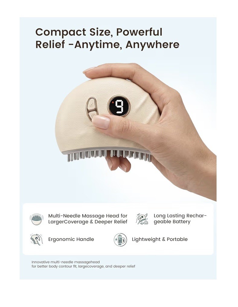 Lymphatic Sculpting Massager:Vibration and Heat,Ergonomic Multi-Needle Design