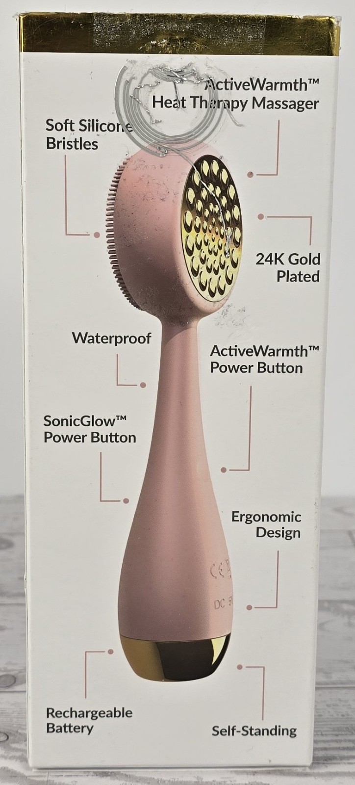 PMD Clean Pro Gold Smart Facial Cleansing Device Rose 24K Gold Heat New B10