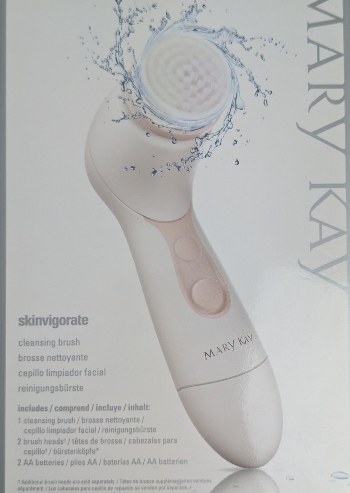 MARY KAY SKINVIGORATE CLEANSING SPIN BRUSH W/ 2 BRUSH HEADS + Batteries NIB