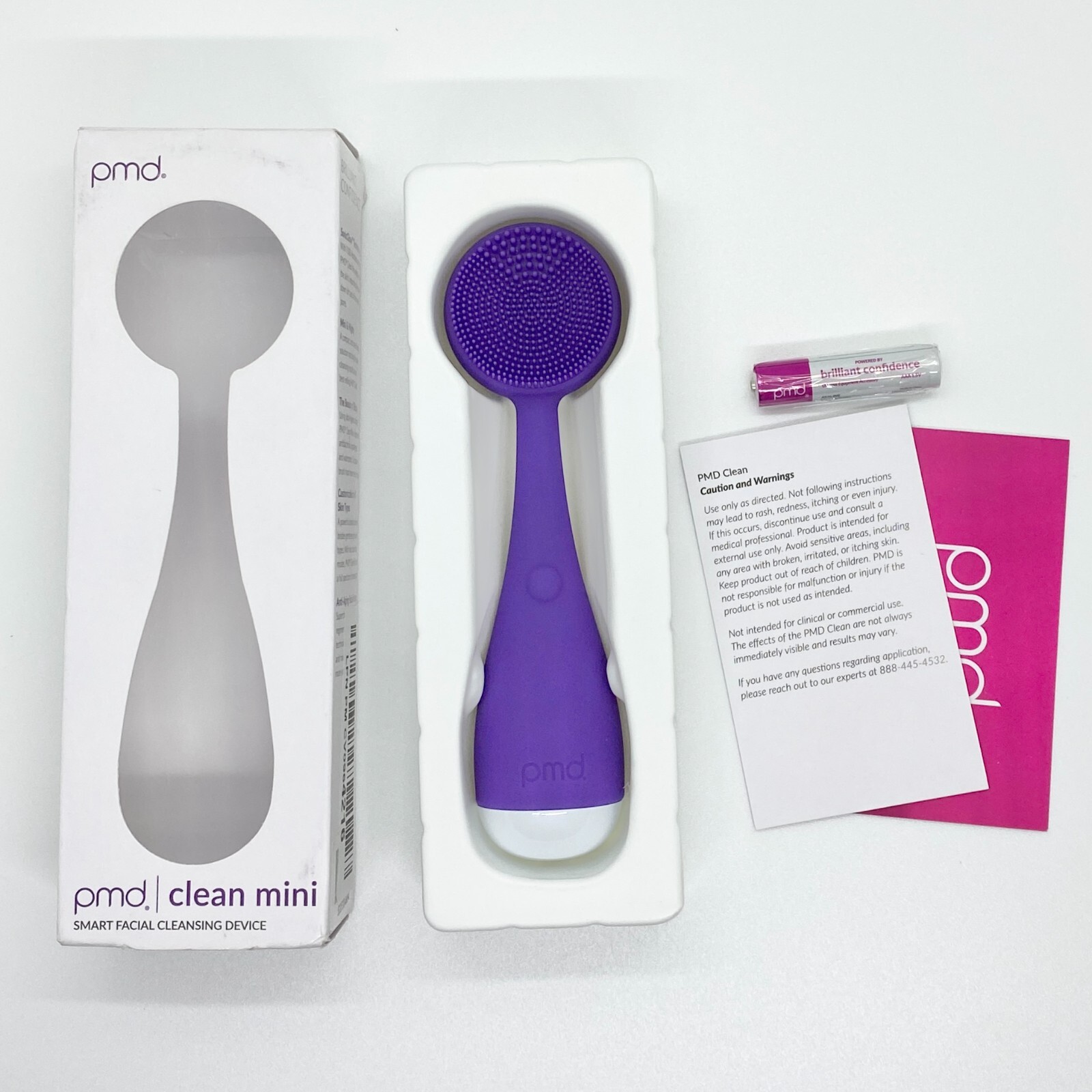 PMD Clean Mini – Smart Facial Cleansing Device with Silicone Brush 4000 – Purple