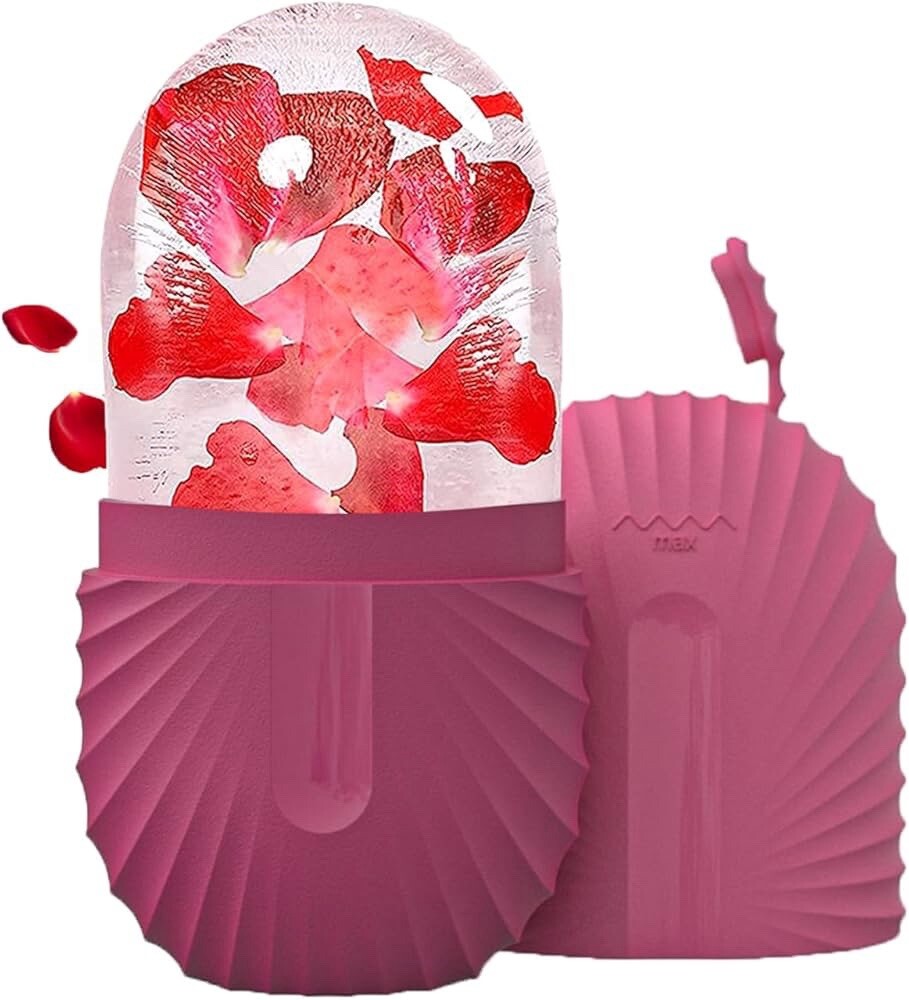 Ice Face Roller, Reusable Silicone Mold Face Massage Eye Facial Beauty Skin Rose