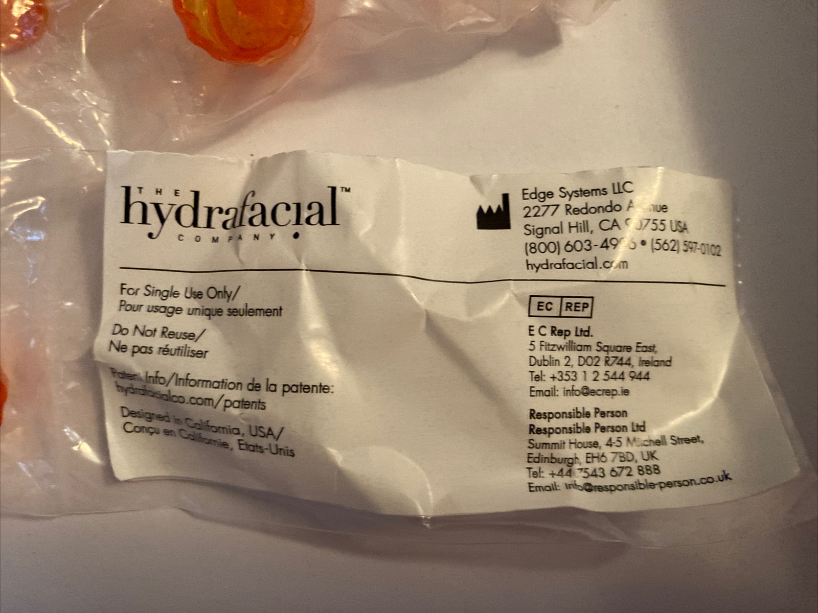 HydraFacial Tips, Orange Tips, 15 pk compatible Edge Hydra Facial handpiece NEW