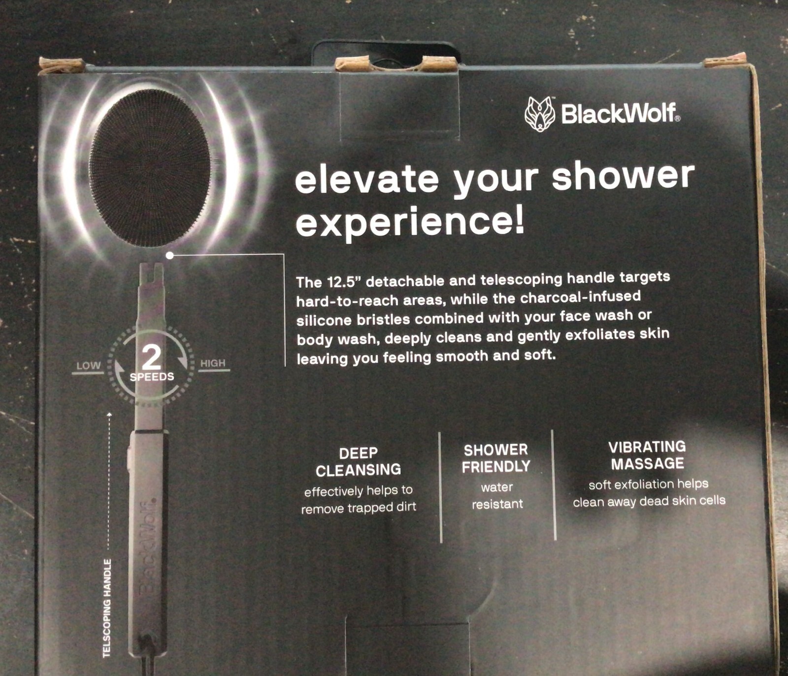 BlackWolf – Sonic Scrubber – Black vibranting face & body brush (B10)
