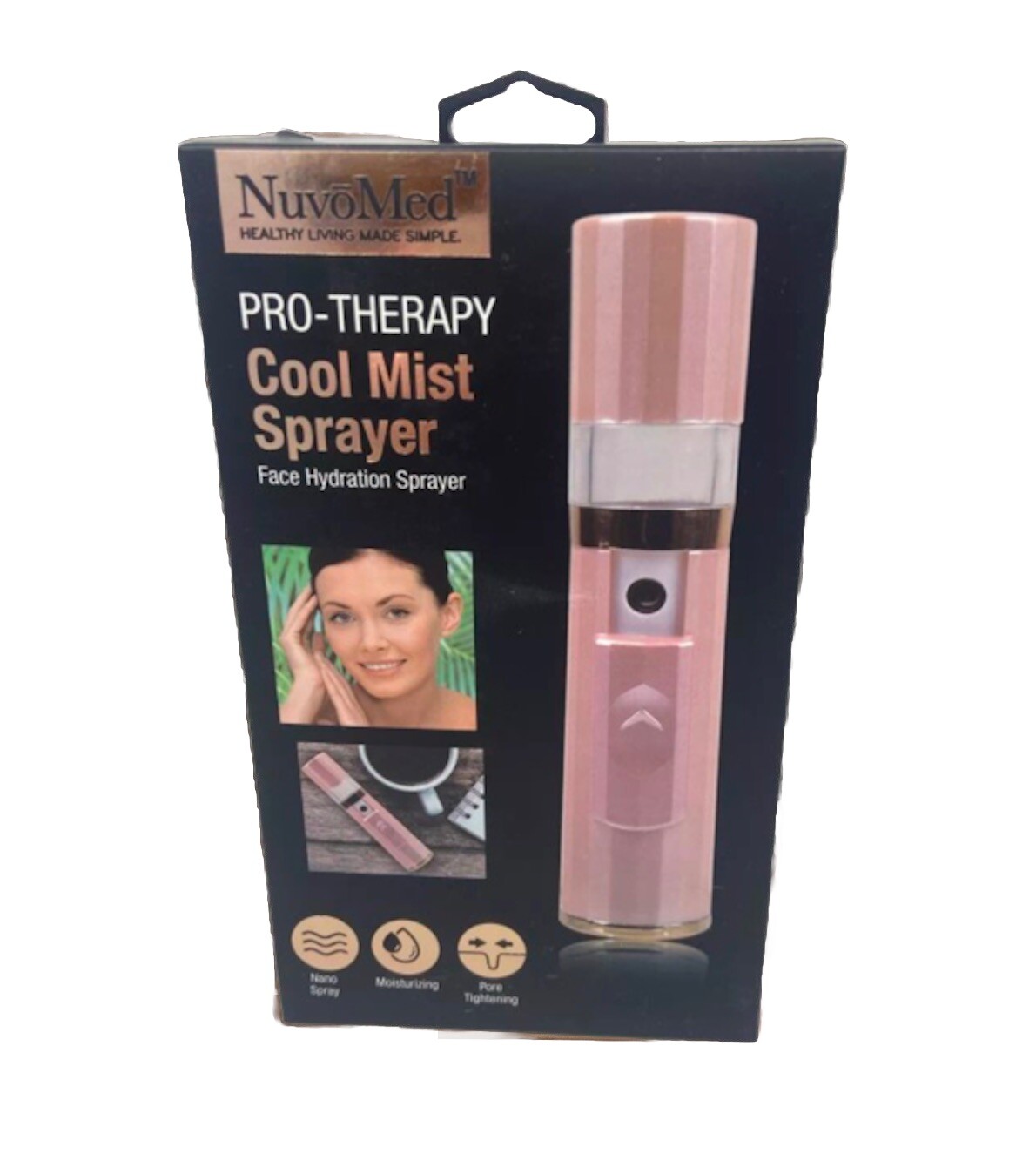Face Hydration Sprayer NuvoMed PRO THERAPY COOL Mist New In Box Pink