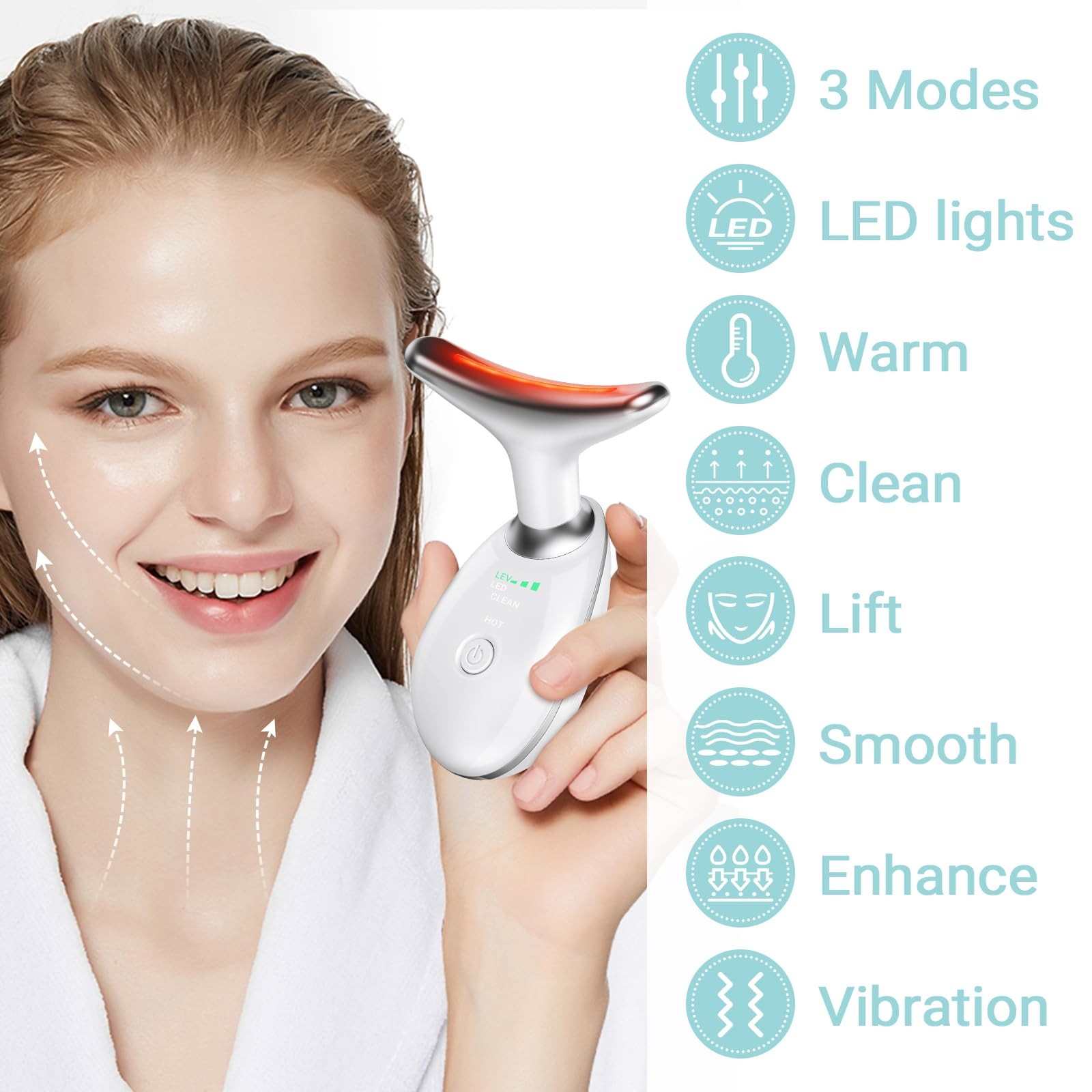 Oriflame Neck and Face Massager, Roller, Sculpting Skin Care White