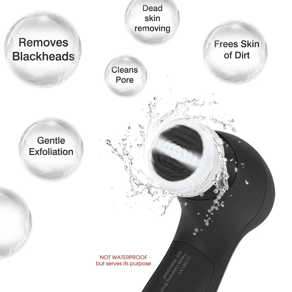 Electric Facial Cleansing Brush Gentle Exfoliator Face Spin Scrub Brush